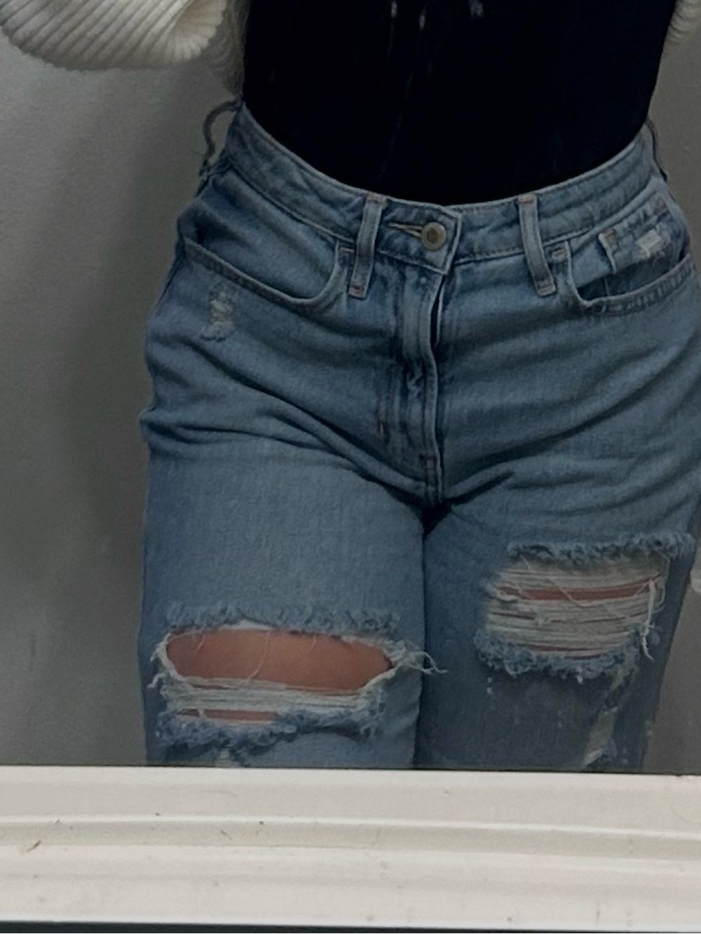 Hollister Light Blue Ripped High-Rise Jeans